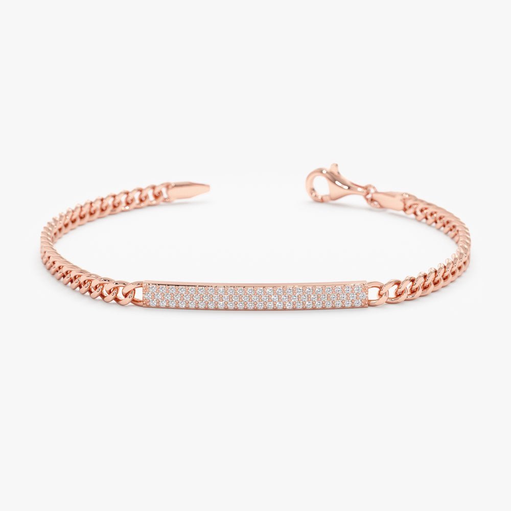 Diamond ID Cuban Chain Bracelet