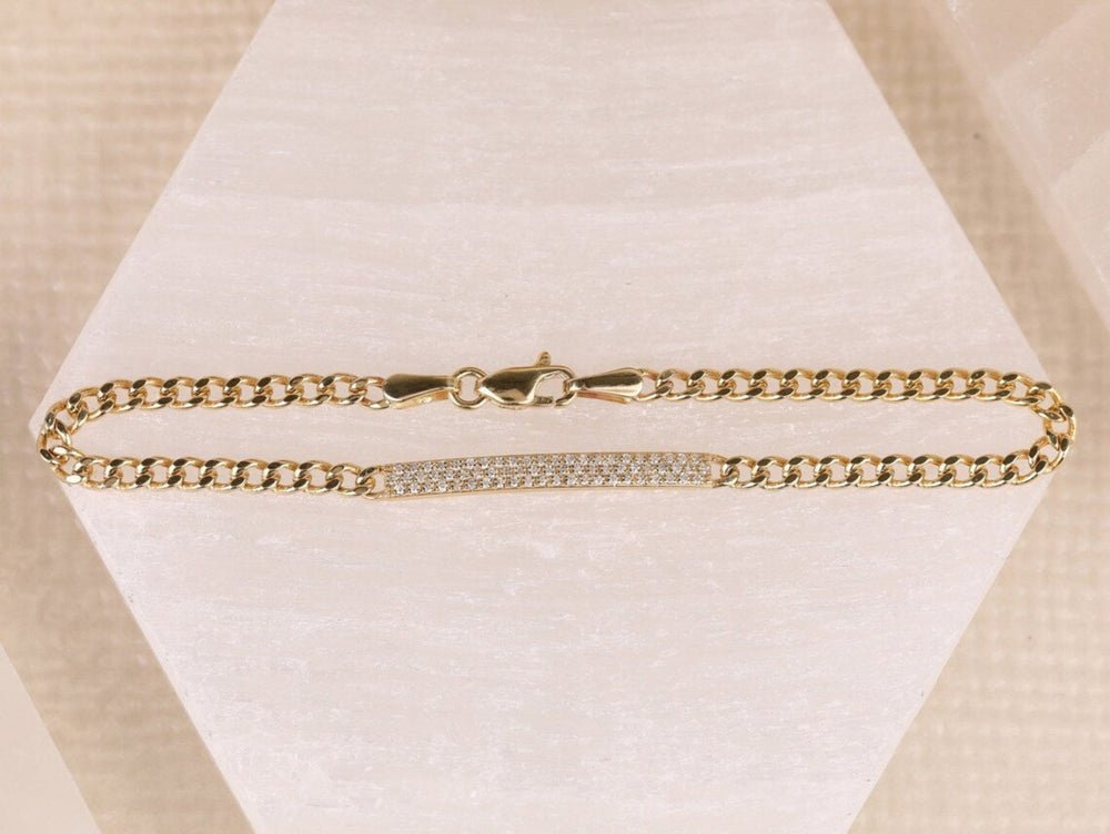 Diamond ID Cuban Chain Bracelet