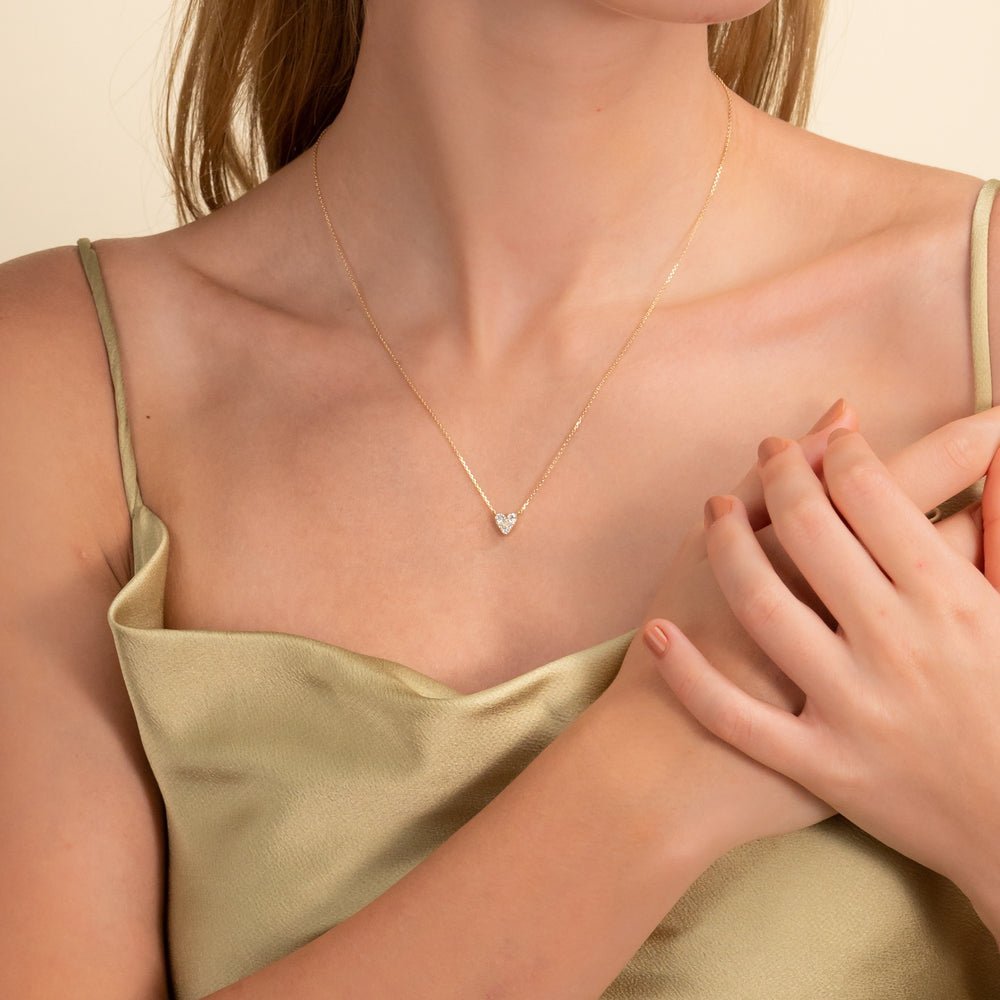Diamond Inlay Heart Necklace