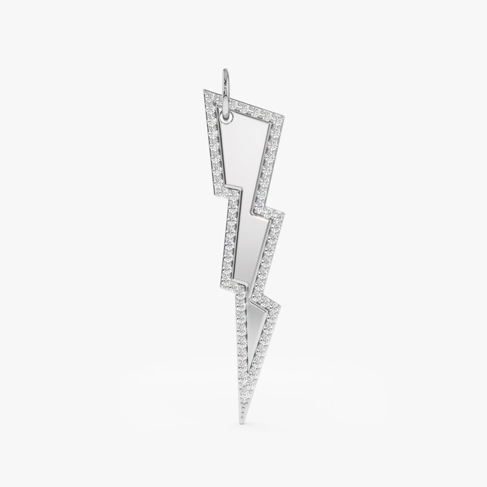 Diamond Lightning Bolt Charm