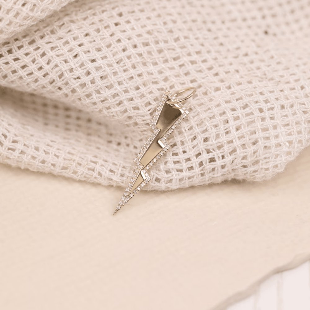 Diamond Lightning Bolt Charm
