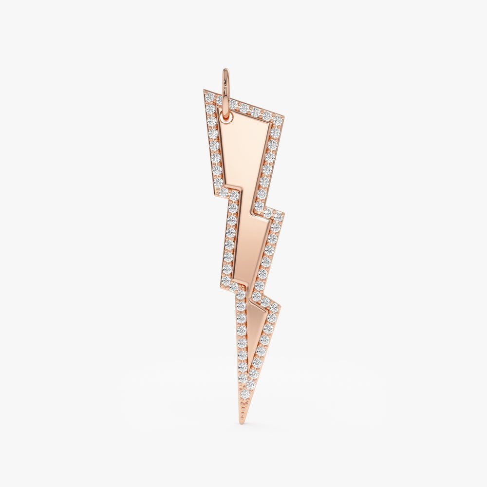 Diamond Lightning Bolt Charm