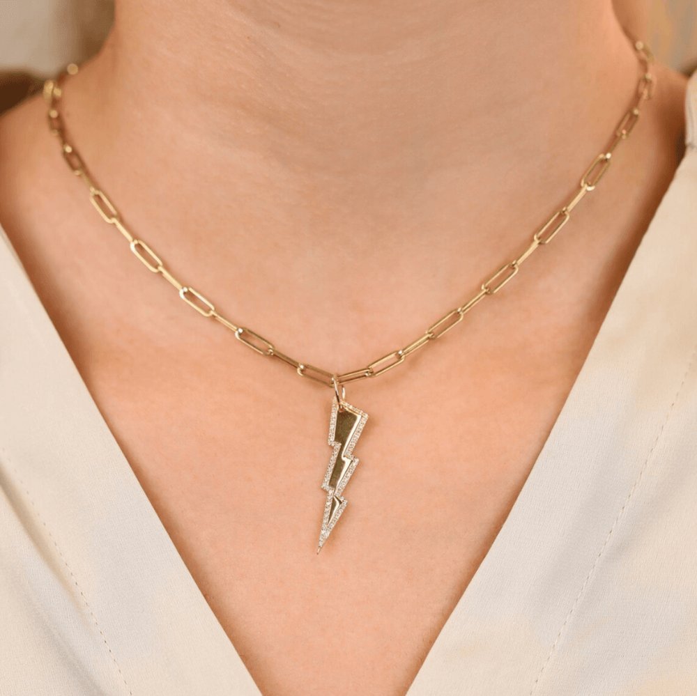 Diamond Lightning Bolt Charm