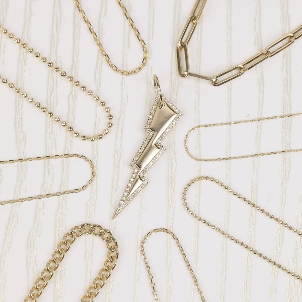 Diamond Lightning Bolt Charm