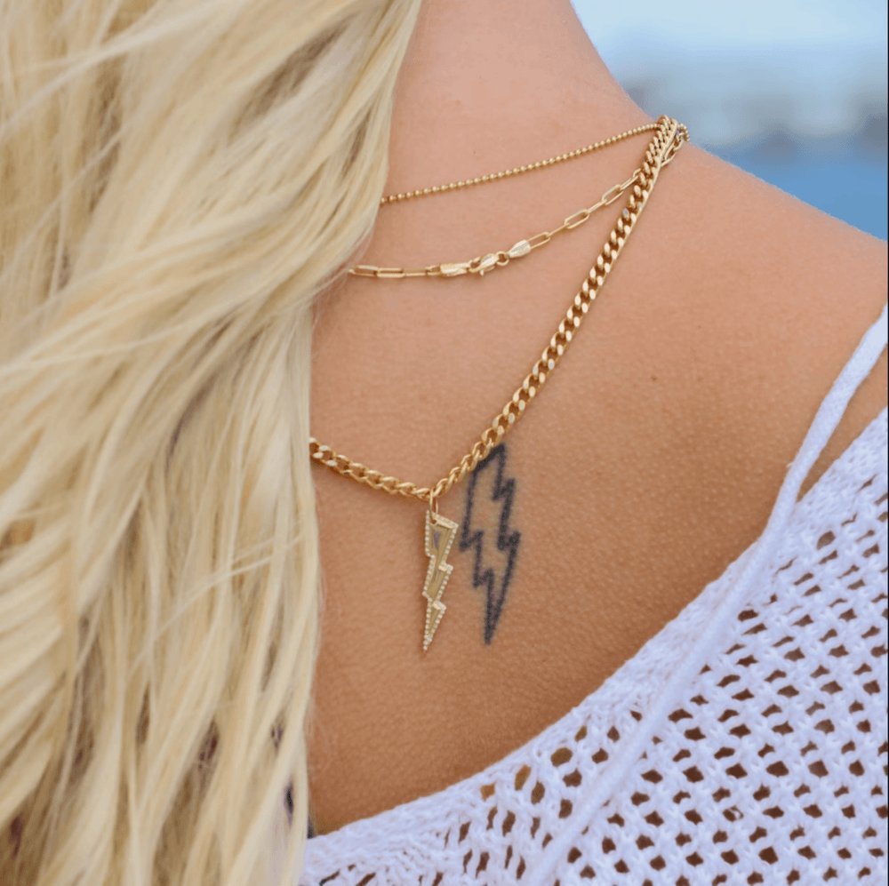 Diamond Lightning Bolt Charm