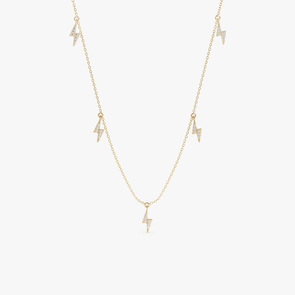 Diamond Lightning Bolt Drop Necklace