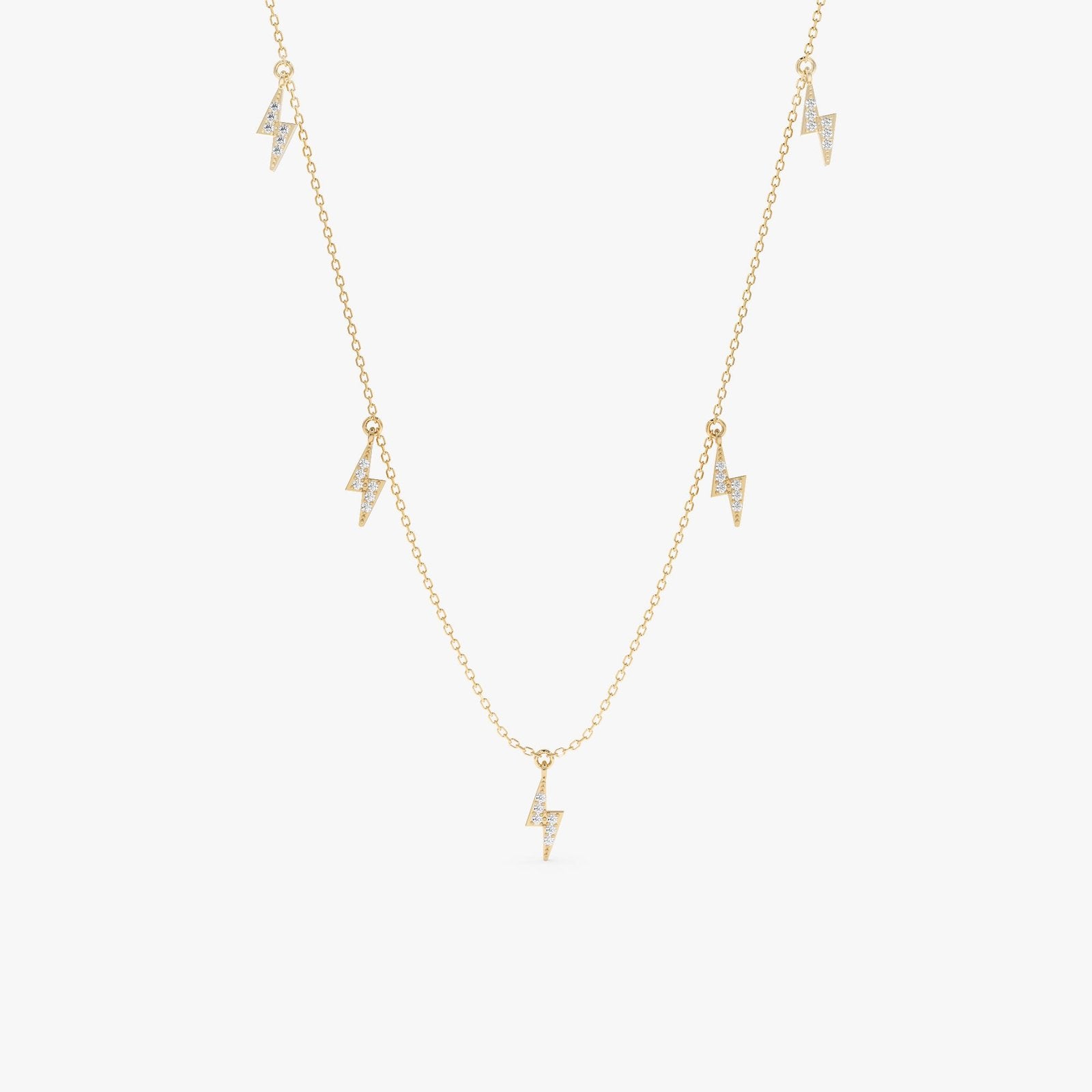 Diamond Lightning Bolt Drop Necklace