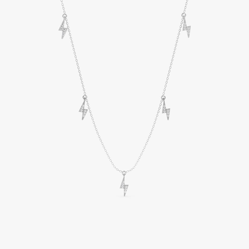 Diamond Lightning Bolt Drop Necklace