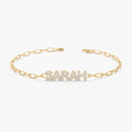 Diamond Name Bracelet with Paperclip Chain