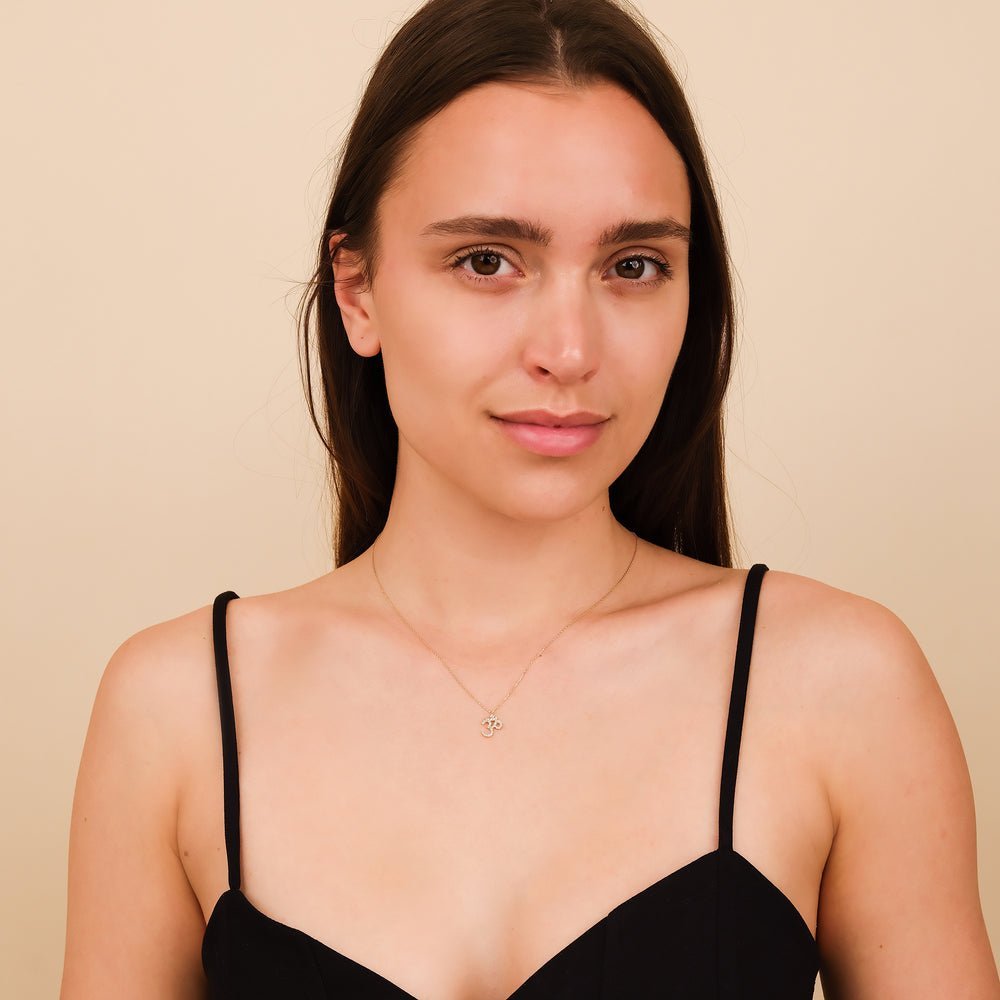 Diamond OM Mantra Necklace