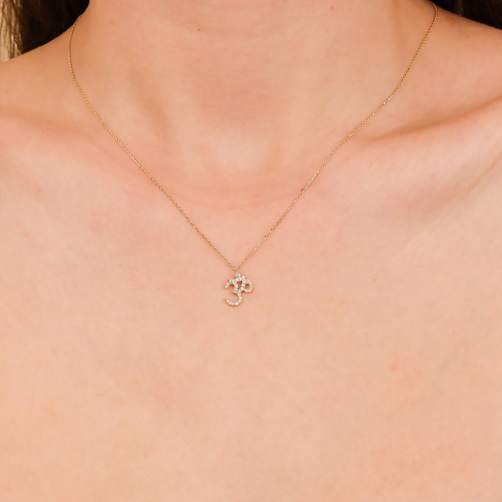 Diamond OM Mantra Necklace