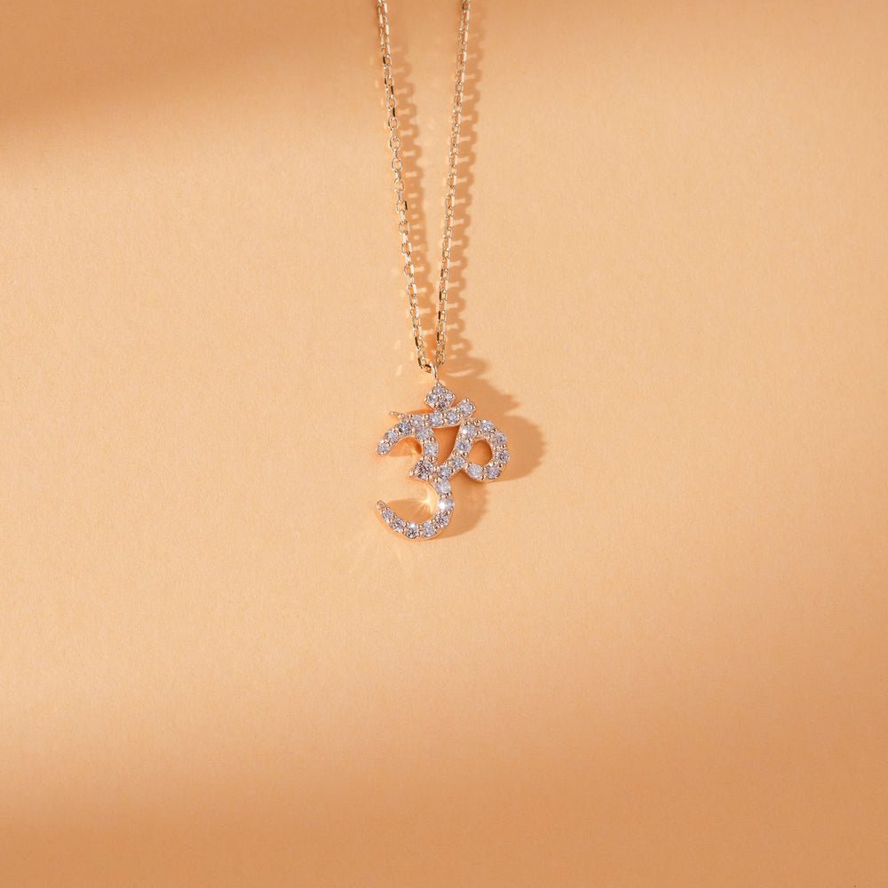 Diamond OM Mantra Necklace