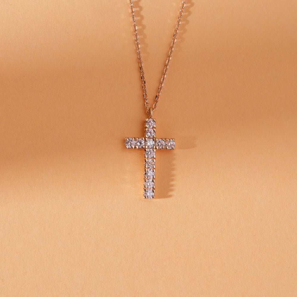 Diamond Paved Cross Necklace