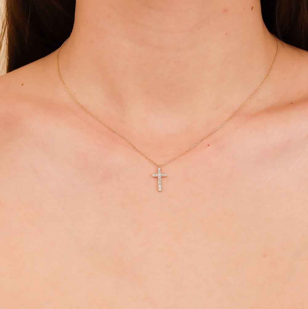 Diamond Paved Cross Necklace