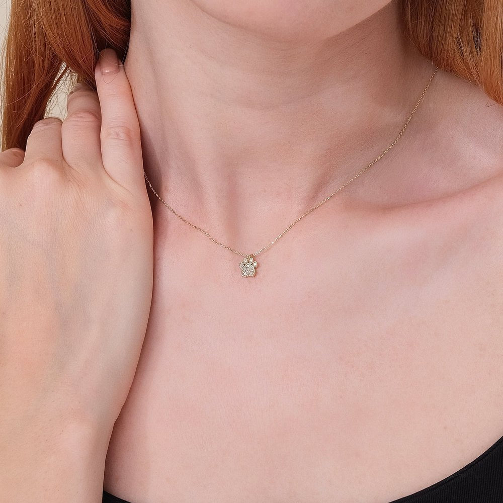 Diamond Paw Necklace