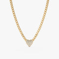 Diamond Puffer Heart Cuban Chain