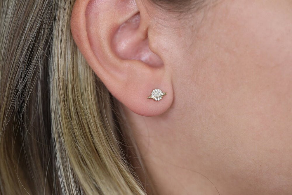Diamond Saturn Studs