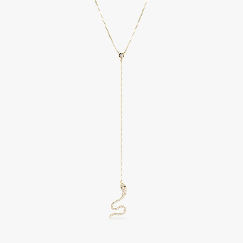 Diamond Snake Lariat Necklace