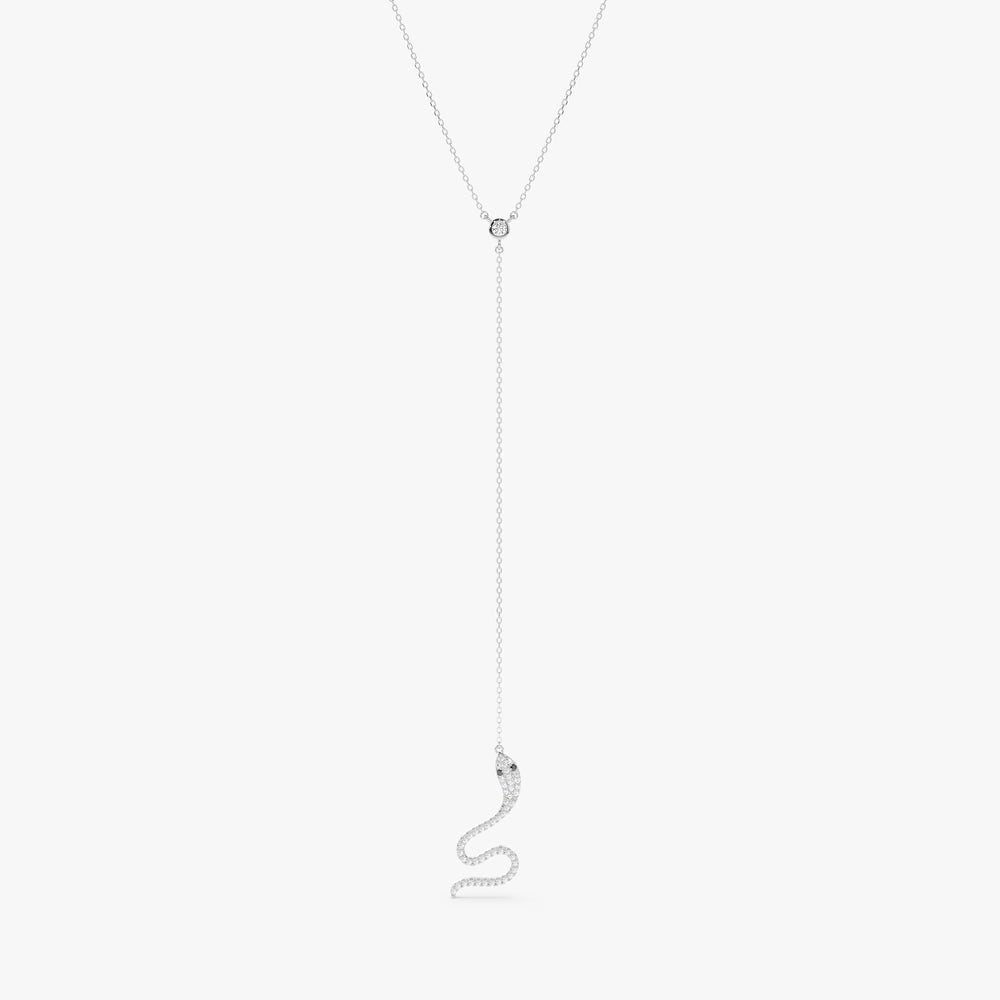 Diamond Snake Lariat Necklace