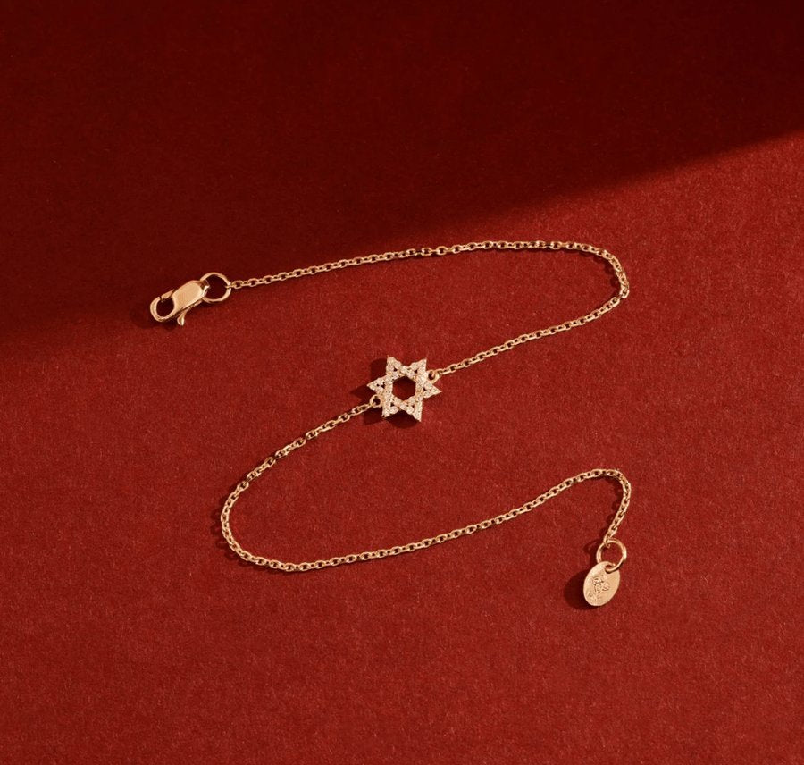 Diamond Star of David Bracelet