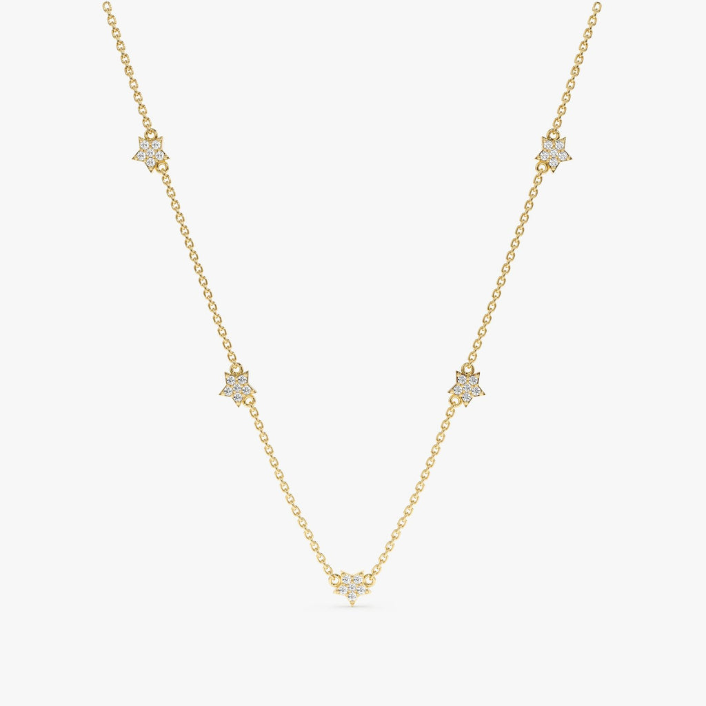 Diamond Star Station Necklace