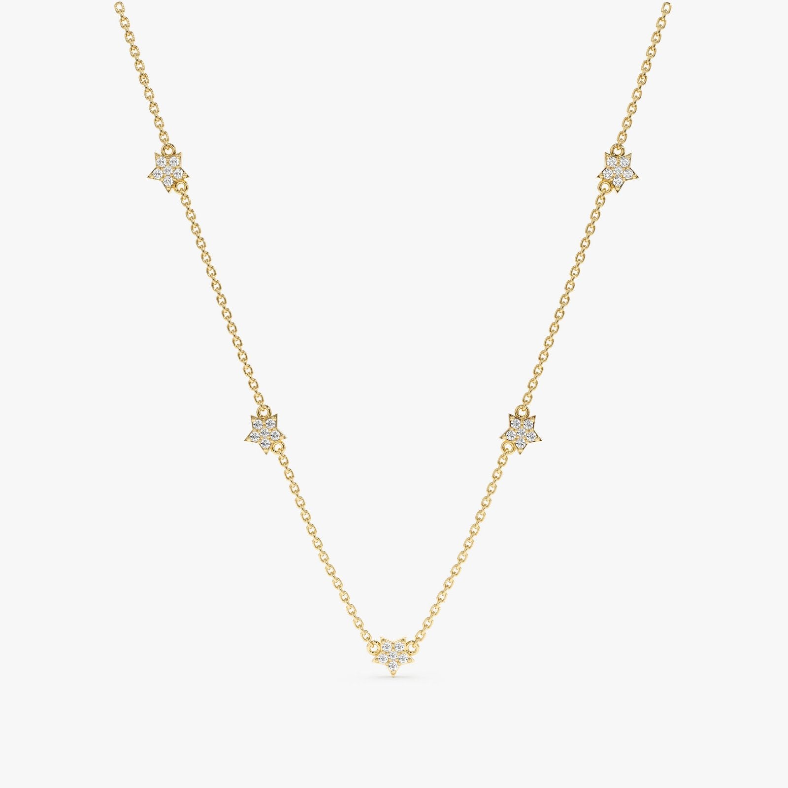 Diamond Star Station Necklace