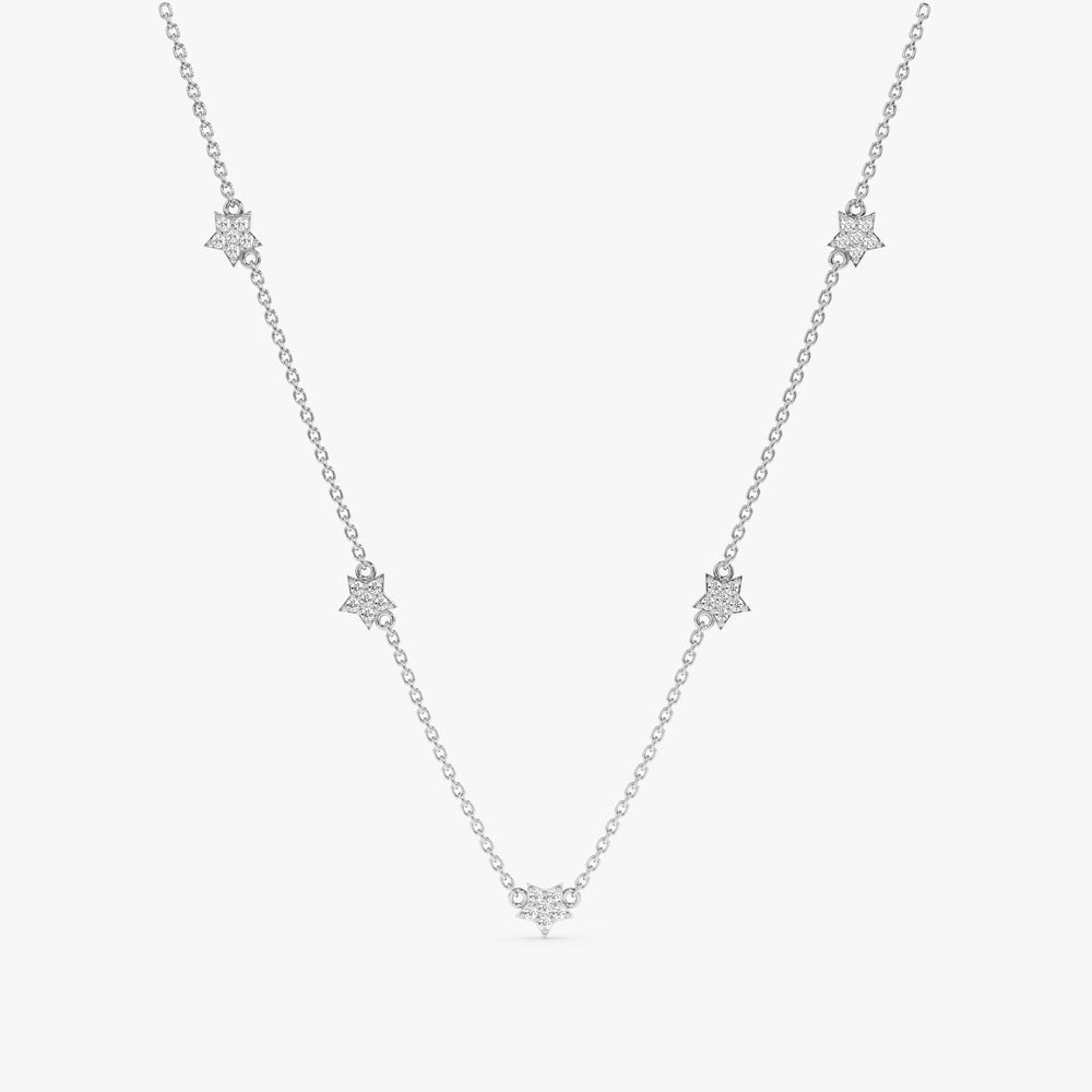 Diamond Star Station Necklace