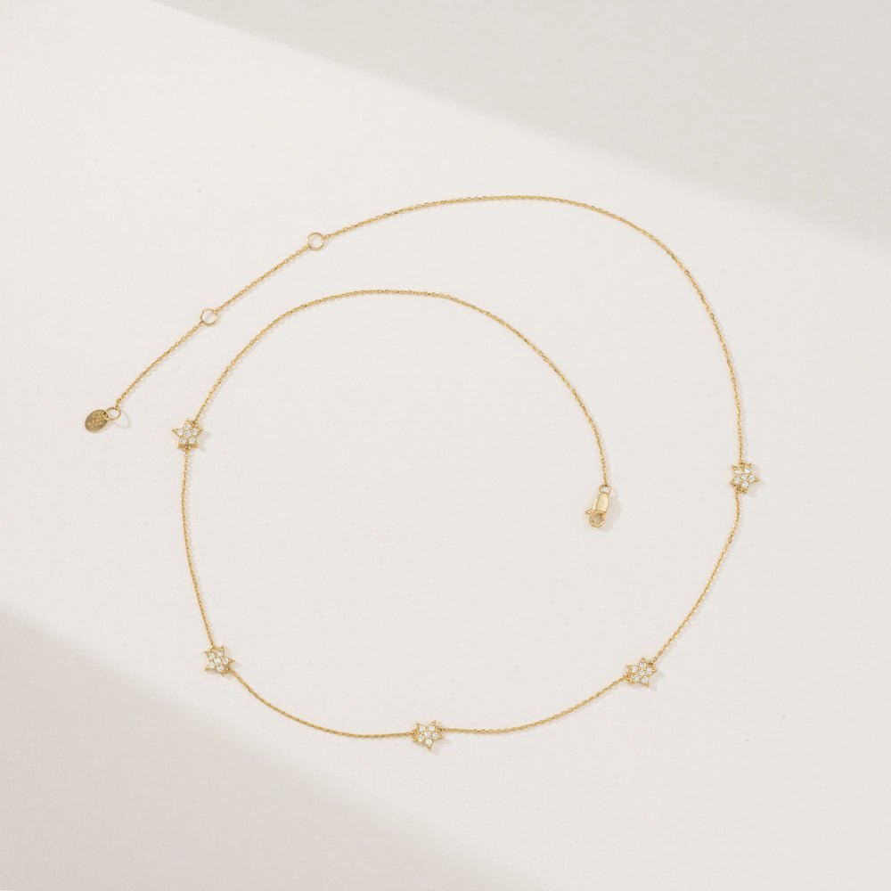 Diamond Star Station Necklace