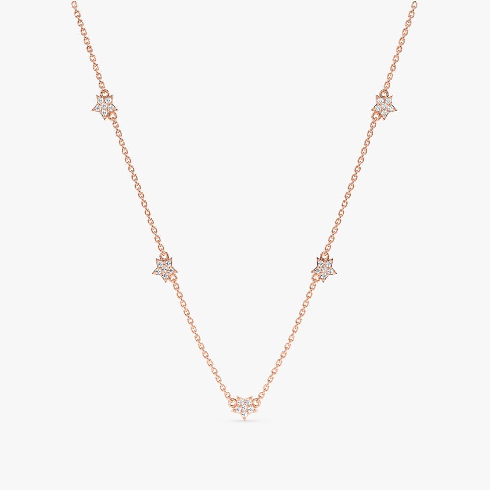 Diamond Star Station Necklace