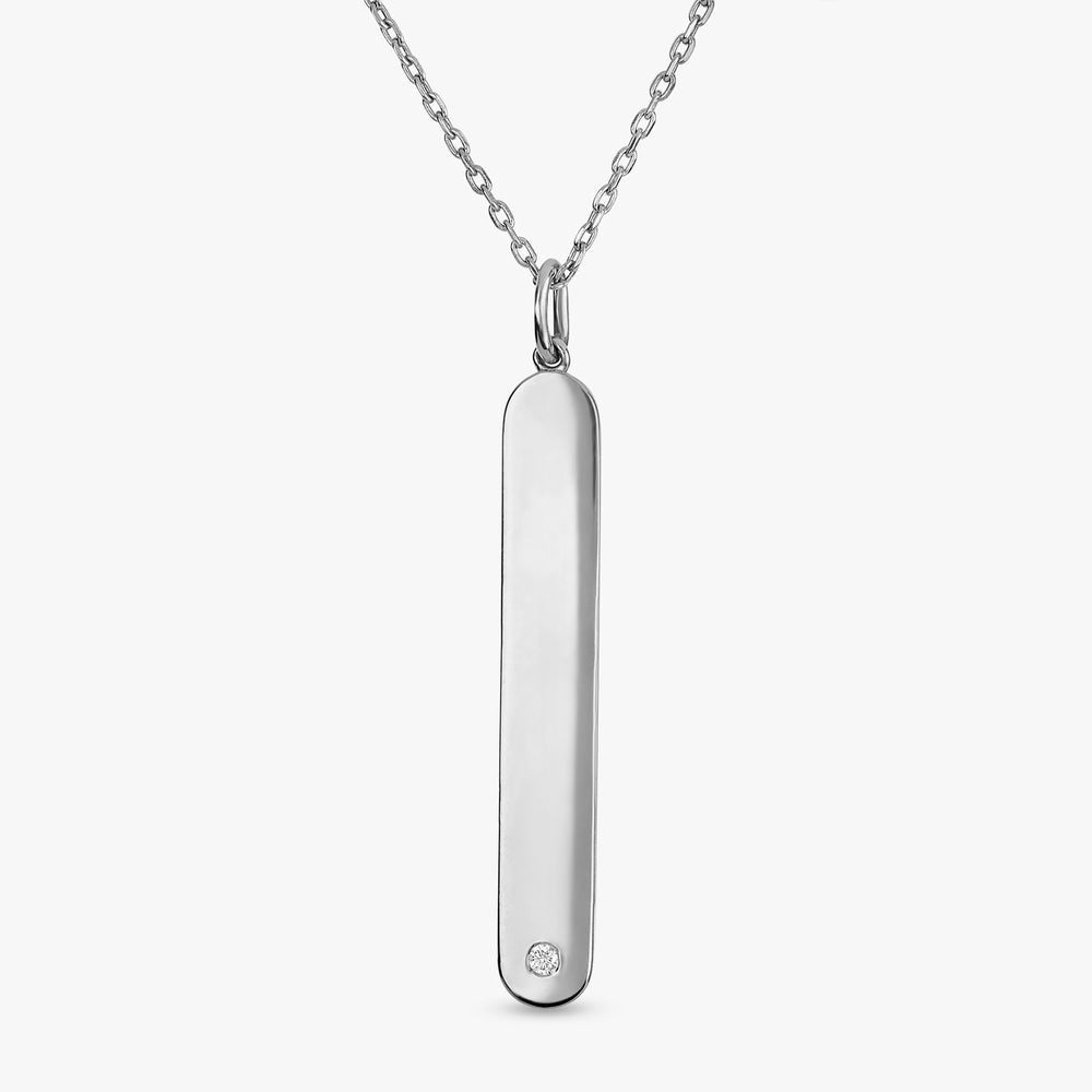 Diamond Vertical Tag Necklace