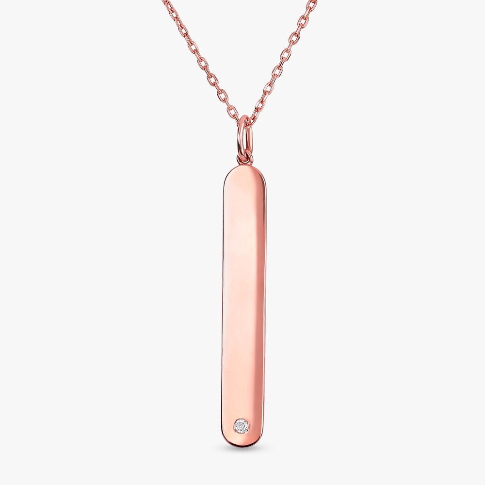 Diamond Vertical Tag Necklace