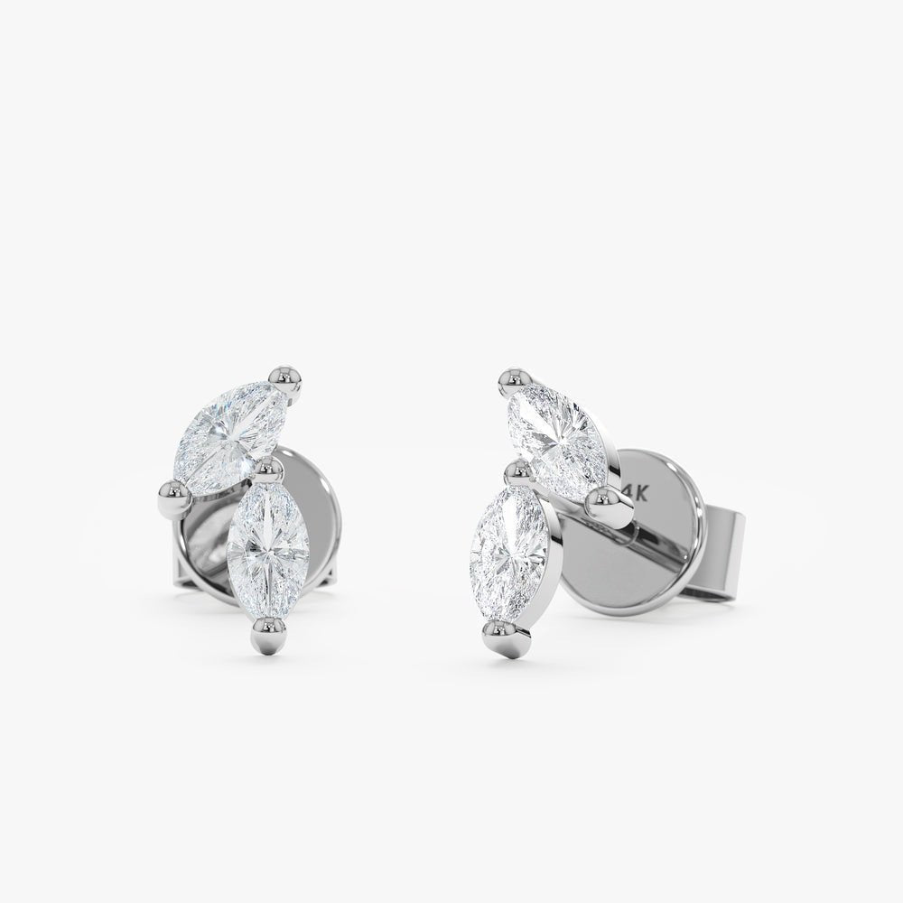 Double Marquise Natural Diamond Studs