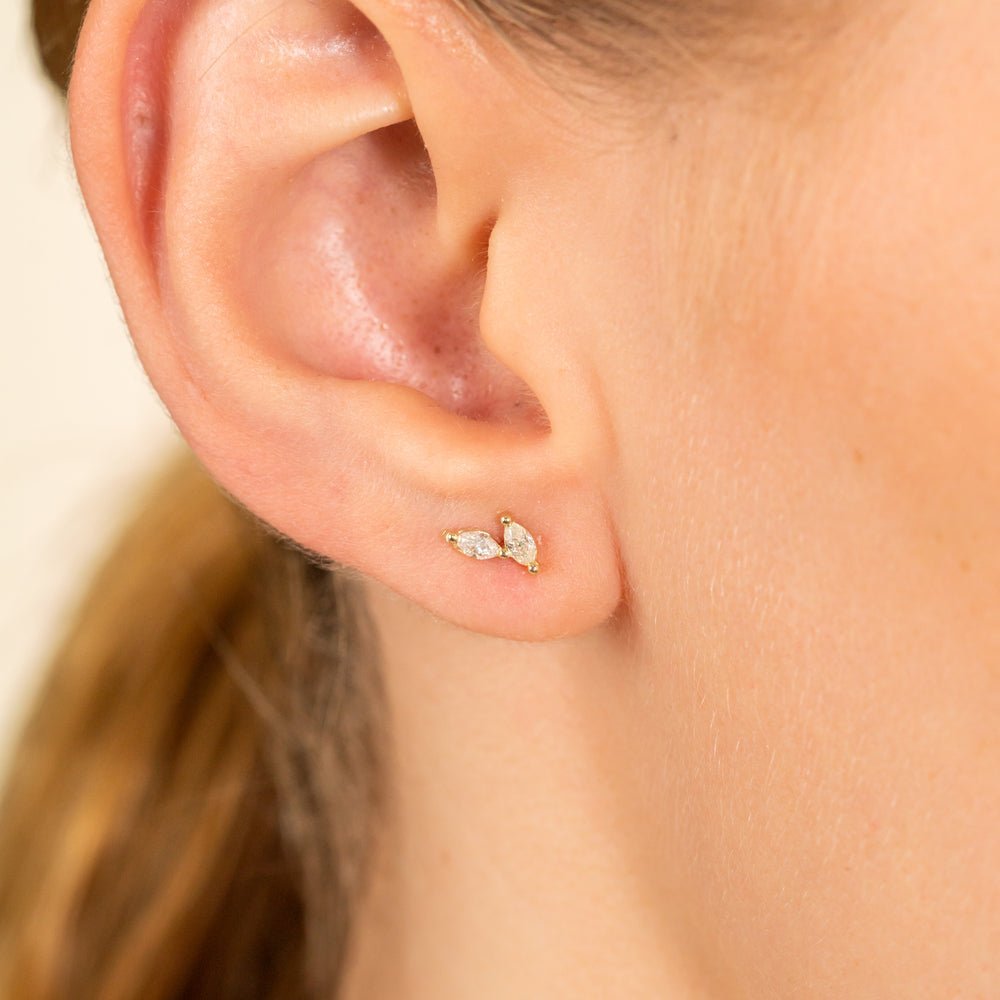 Double Marquise Natural Diamond Studs