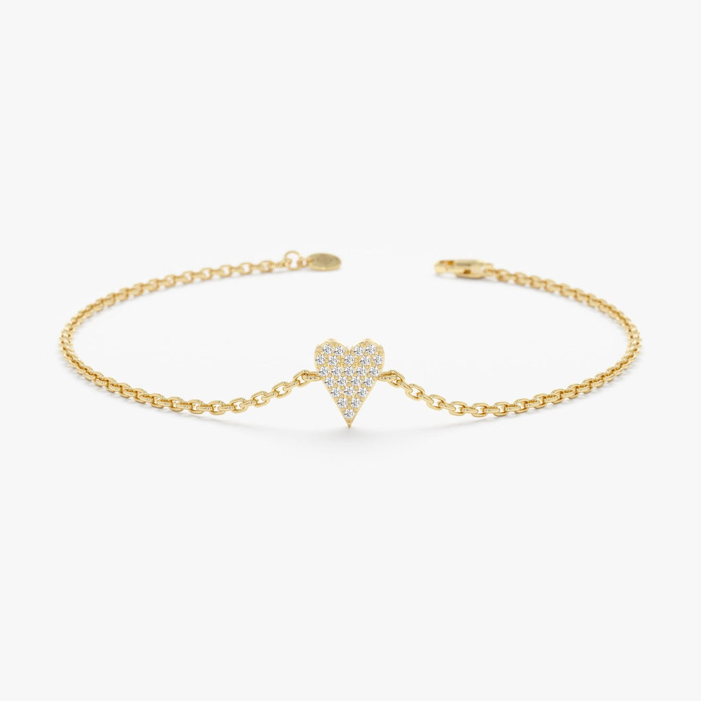 Elongated Diamond Heart Bracelet