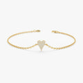 Elongated Diamond Heart Bracelet