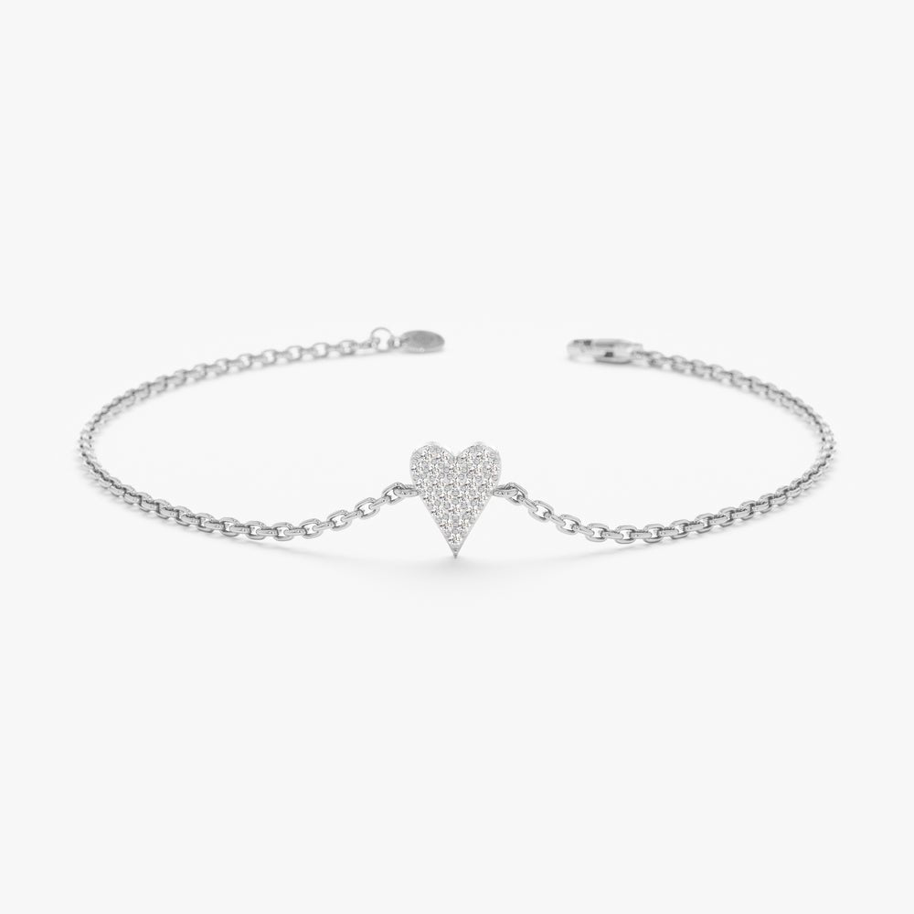 Elongated Diamond Heart Bracelet