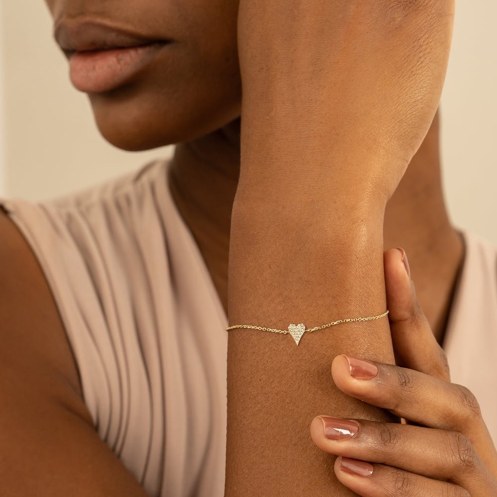 Elongated Diamond Heart Bracelet