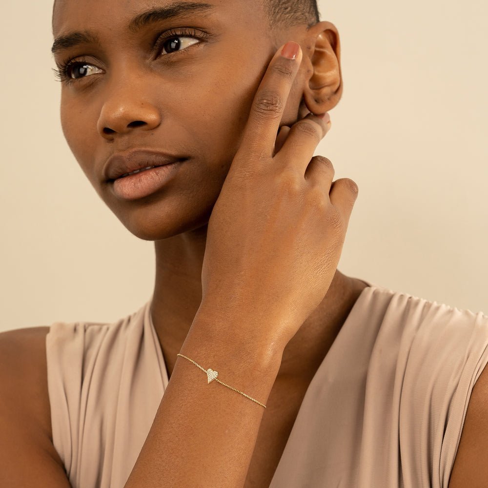 Elongated Diamond Heart Bracelet