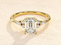 Elongated Emerald Cut 4ct Lab Grown Diamond Engagement Ring