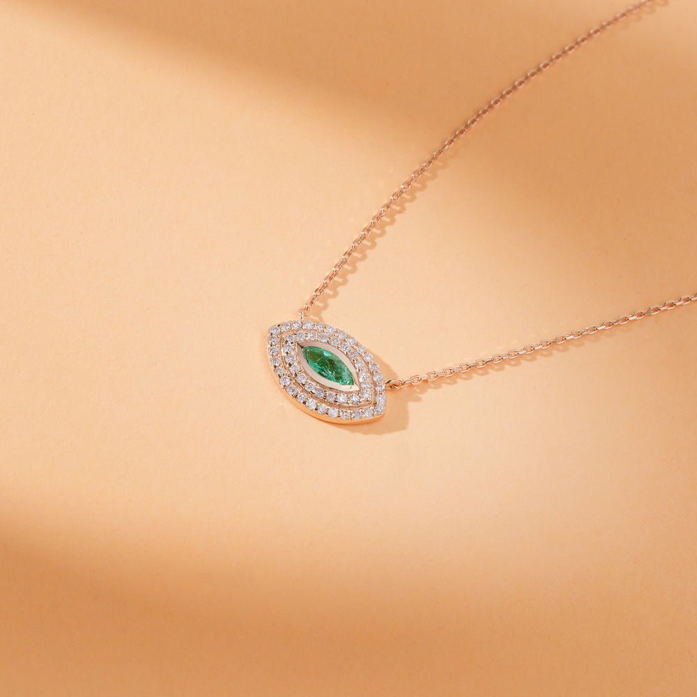 Emerald Diamond Eye Necklace