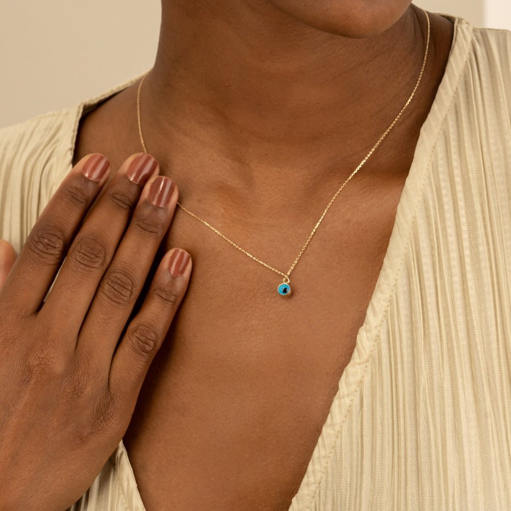 Evil Eye Glass Charm Necklace