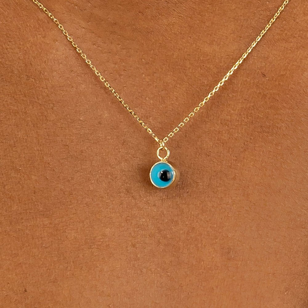 Evil Eye Glass Charm Necklace