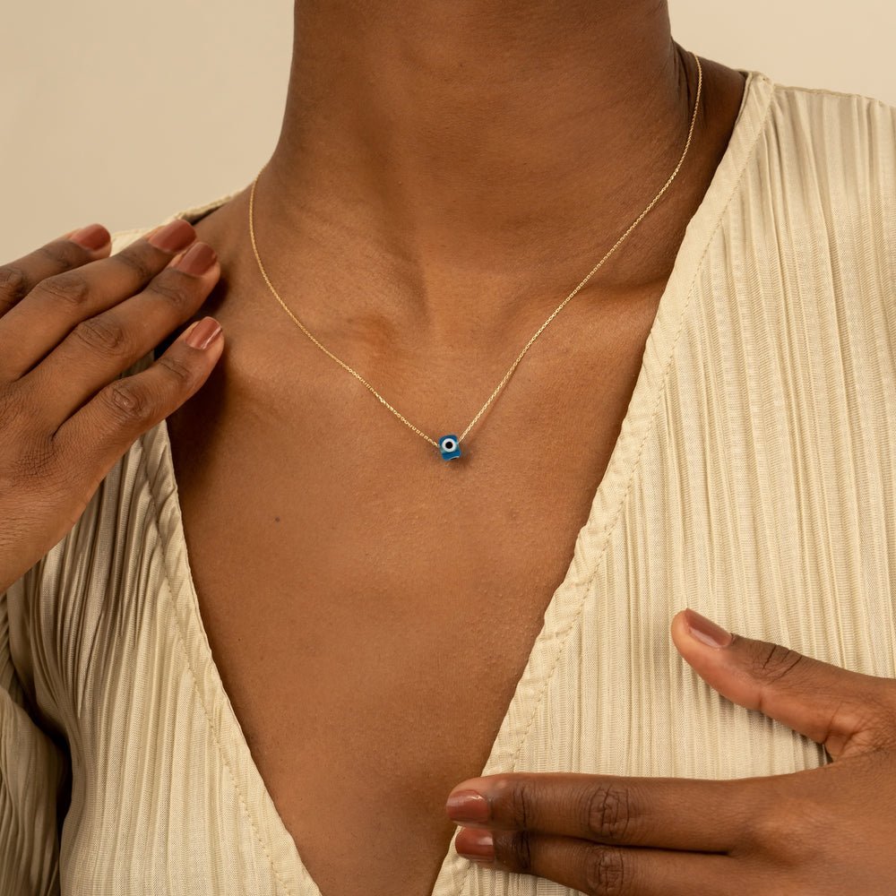 Evil Eye Glass Pendant Necklace