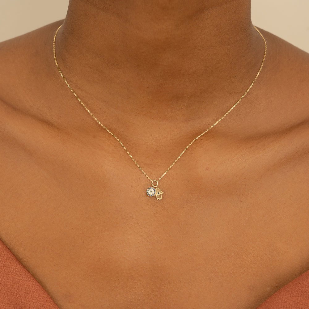 Evil Eye & Hamsa Charms Necklace