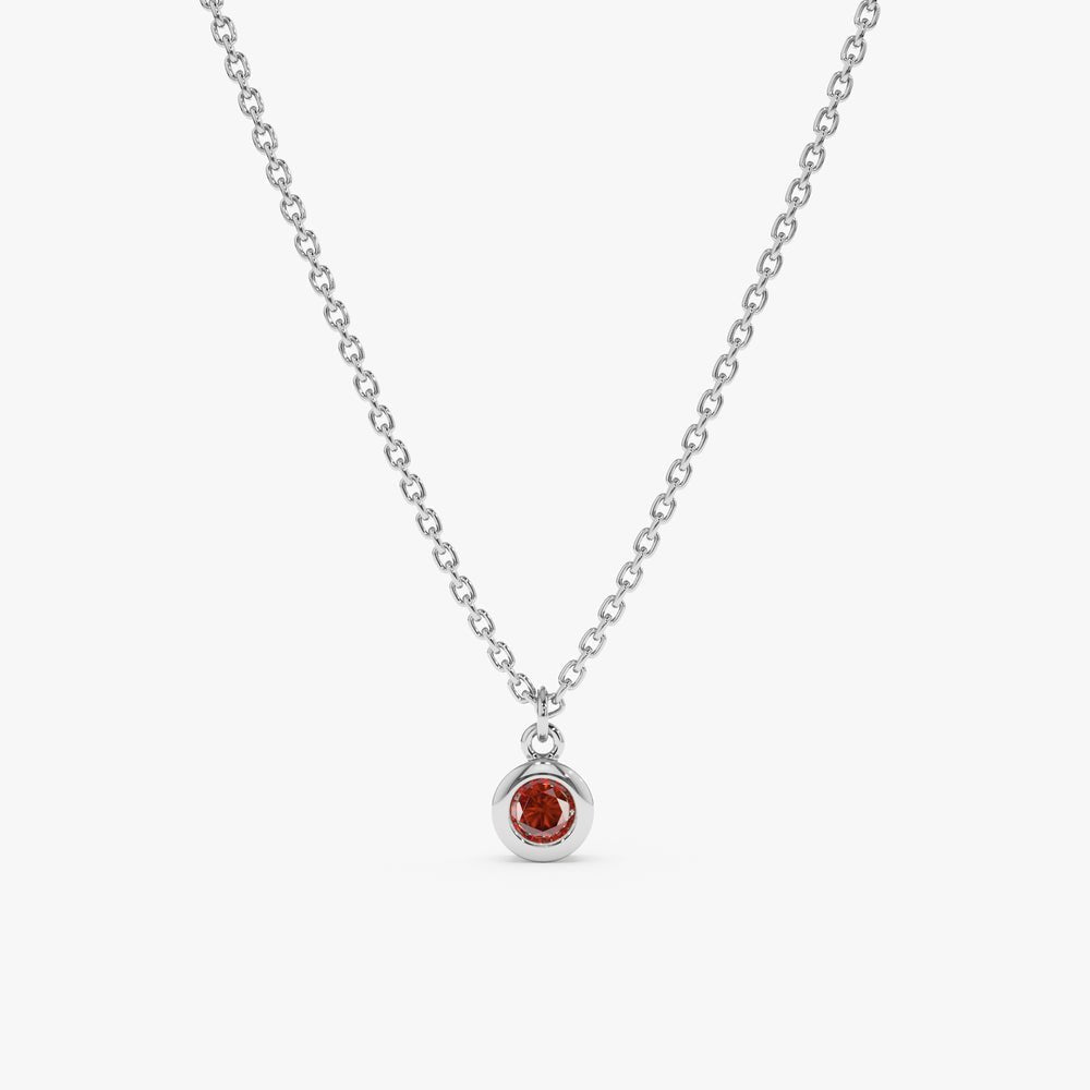 Garnet Charm Necklace