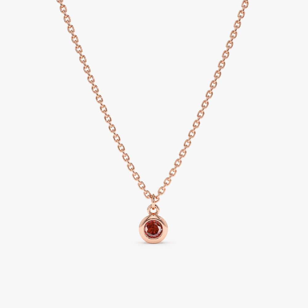 Garnet Charm Necklace