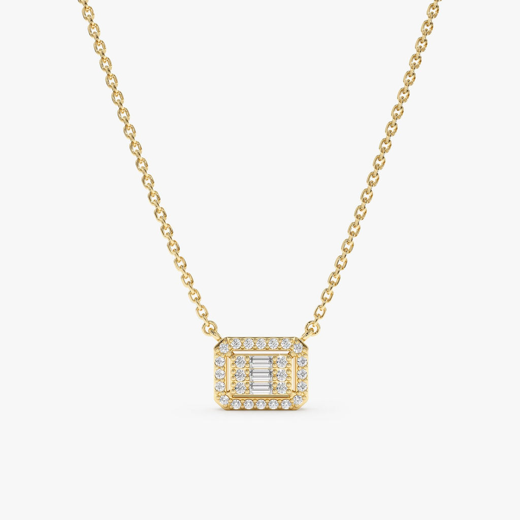 Geometric Baguette Diamond Necklace