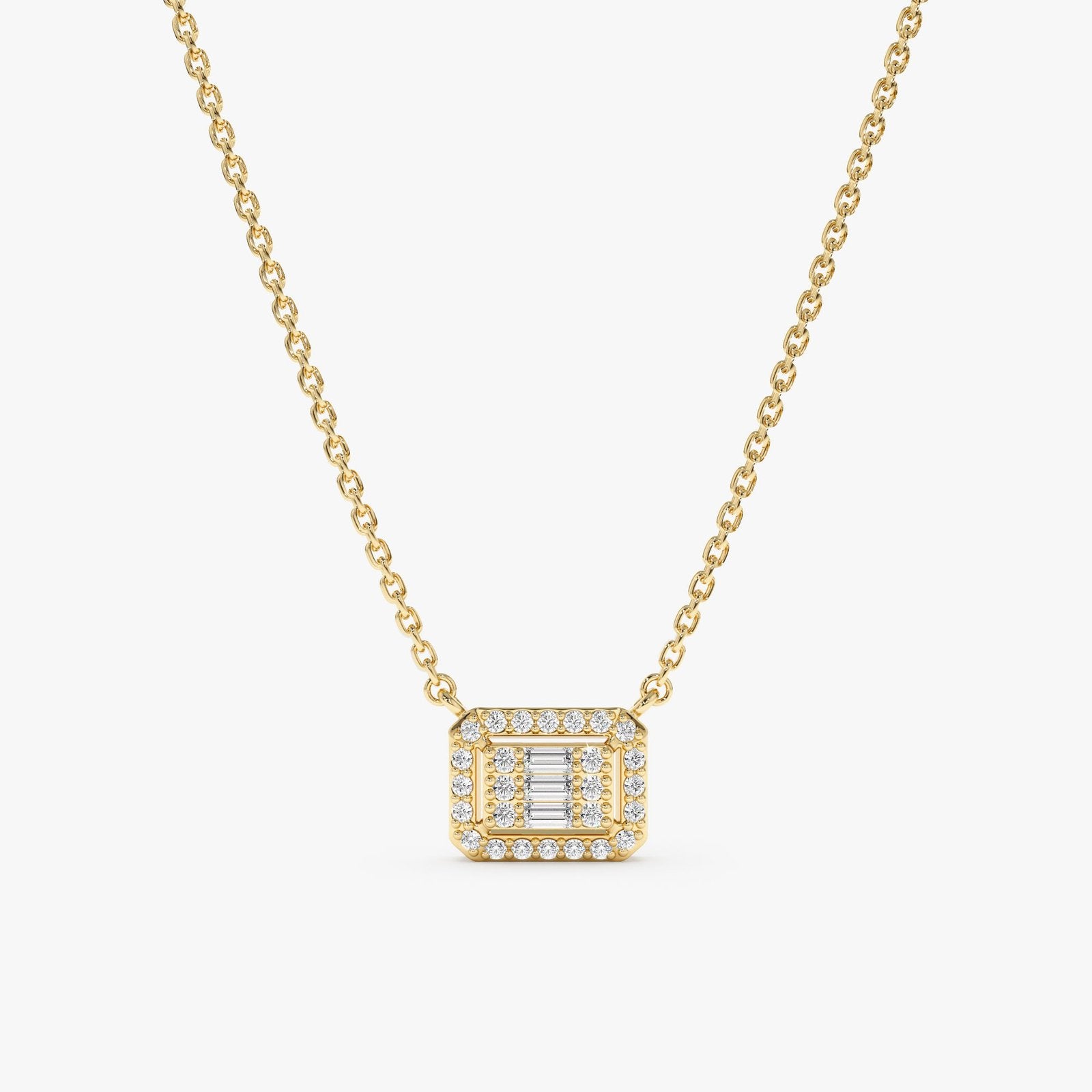 Geometric Baguette Diamond Necklace
