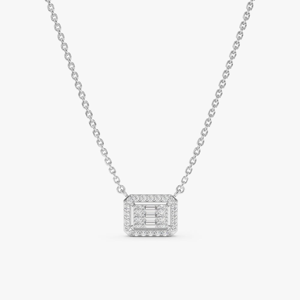 Geometric Baguette Diamond Necklace