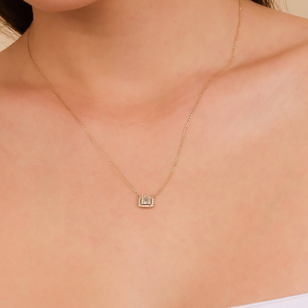 Geometric Baguette Diamond Necklace